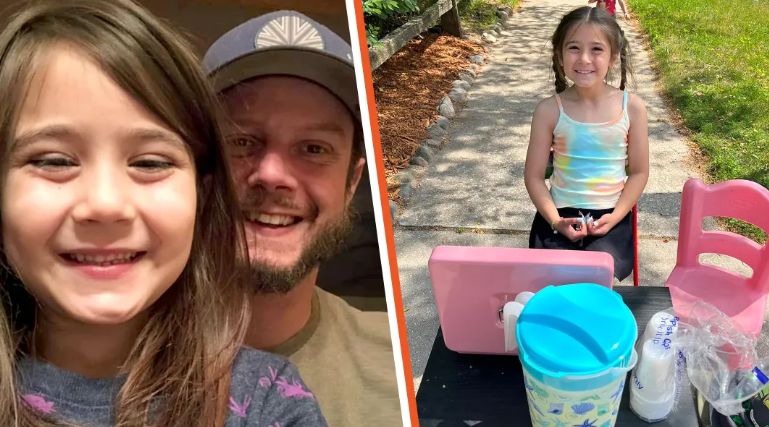 Little Girl Whose Dad Took His Own Life Sells Lemonade to Keep Other Kids from Losing Their Fathers